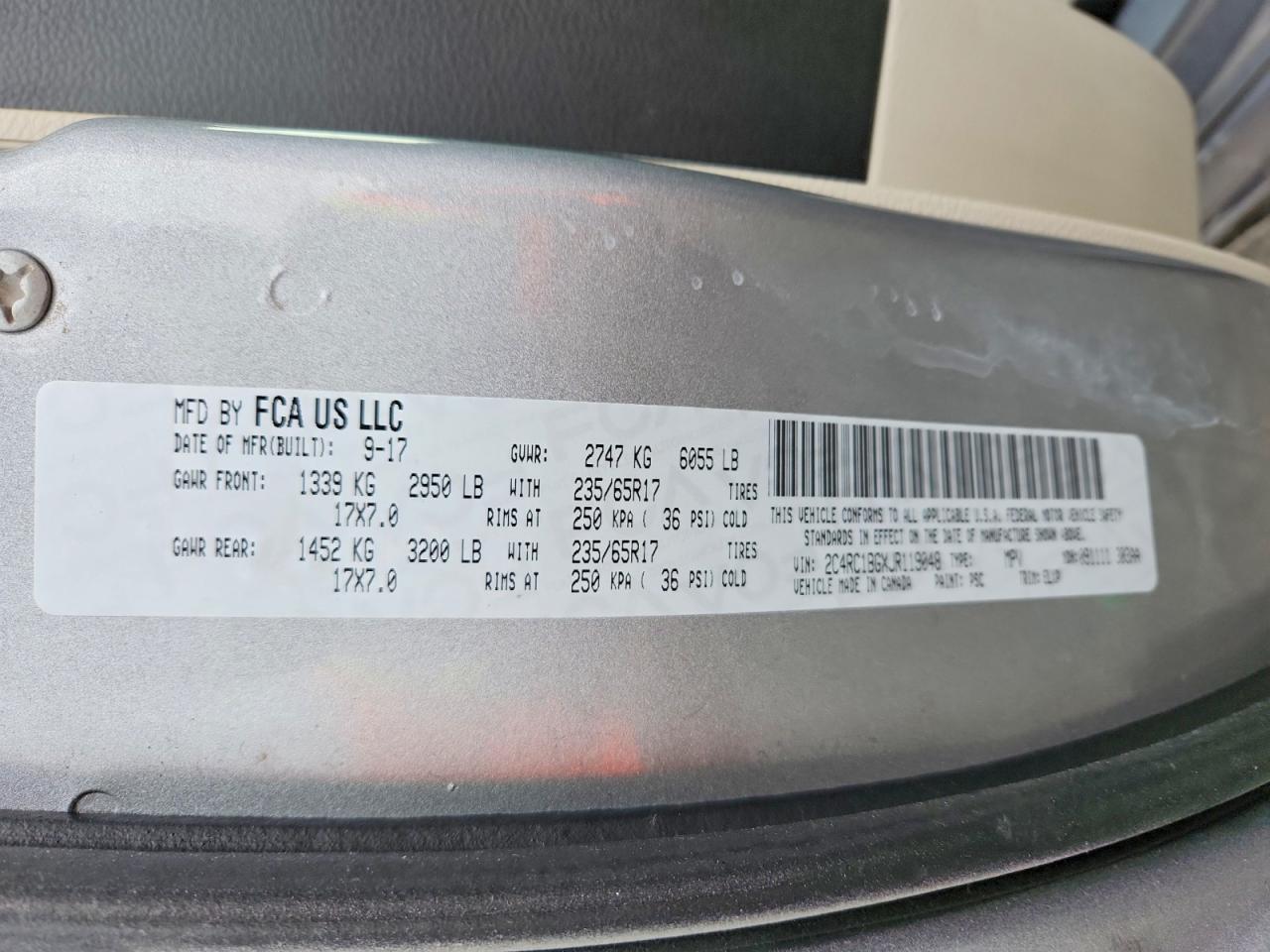 2018 Chrysler Pacifica Touring l