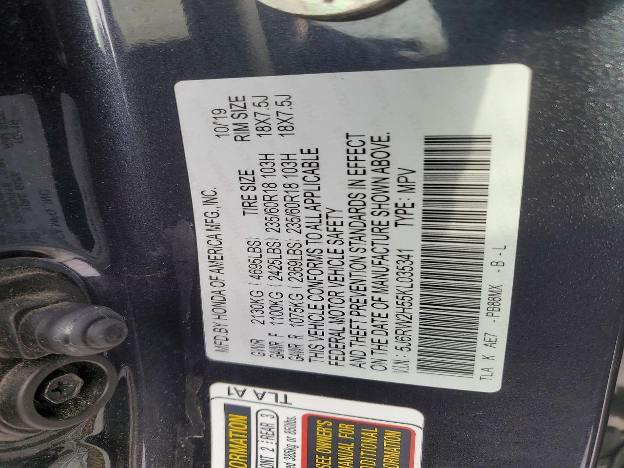 2019 Honda Cr-v ex
