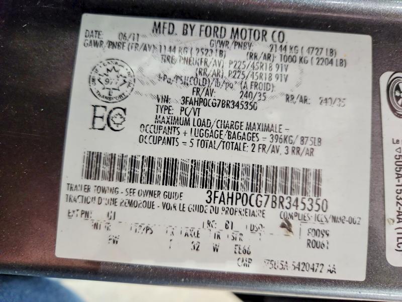 2011 Ford Fusion sel