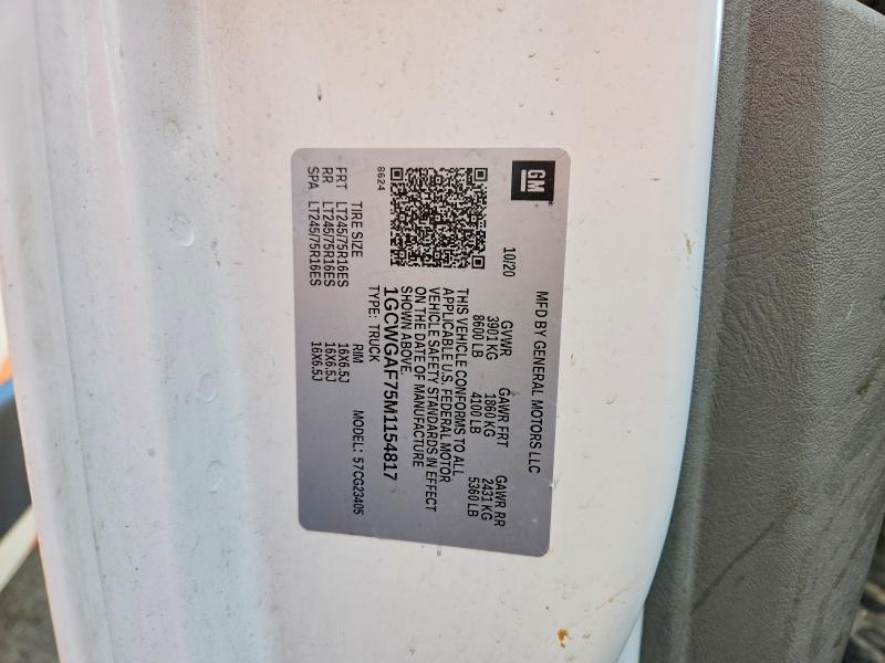 2021 Chev Express G2500