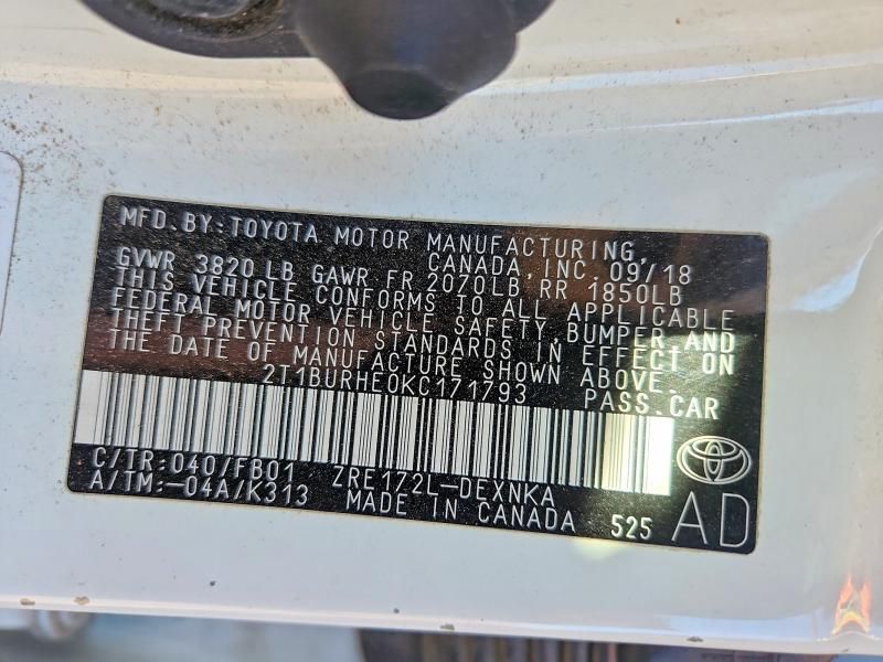 2019 Toyota Corolla l