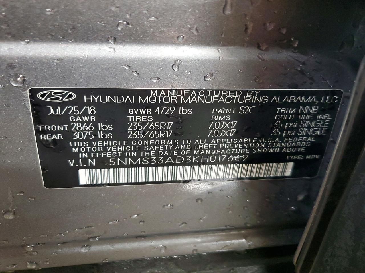 2019 Hyundai Santa fe sel