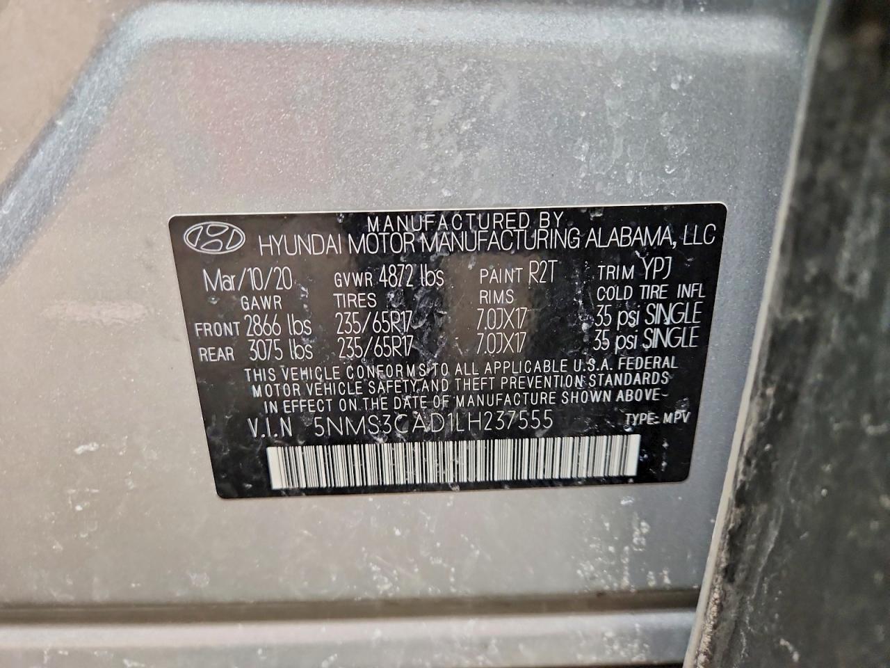 2020 Hyundai Santa fe sel