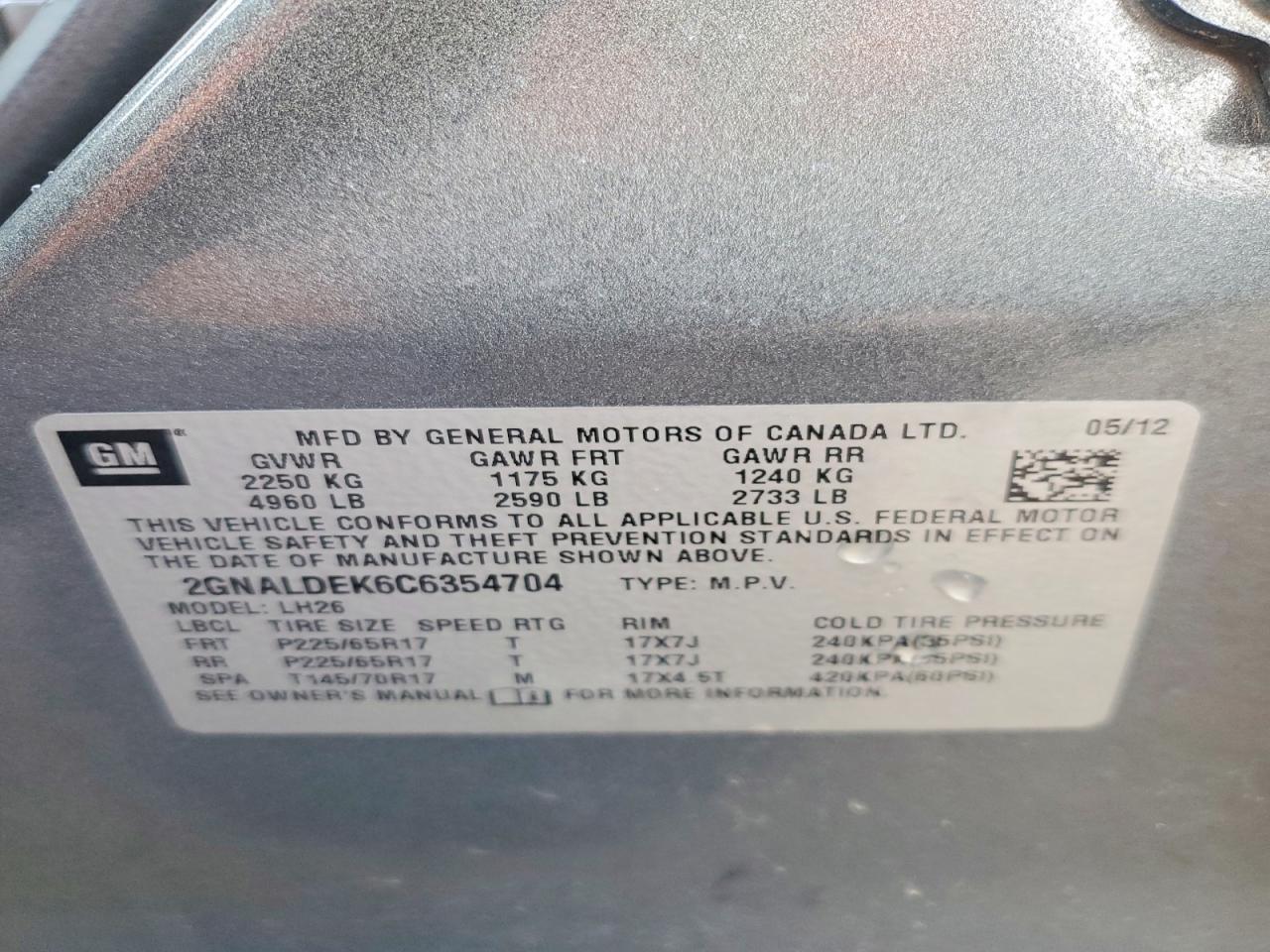 2012 Chevrolet Equinox lt