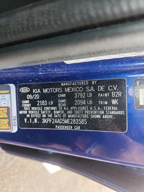 2021 KIA Forte lxs