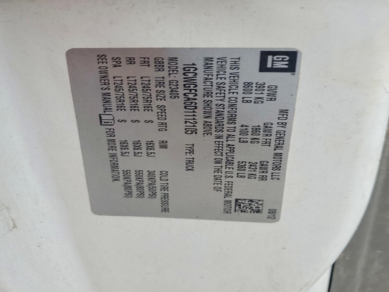 2013 Chevrolet Express G2500