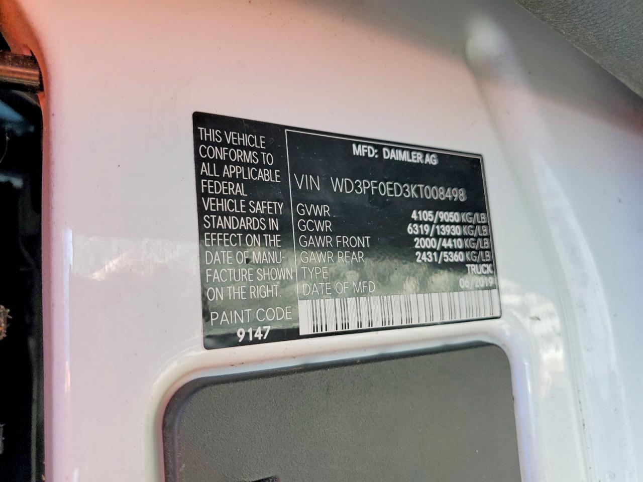 2019 Mercedes-Benz Sprinter 2500/3500