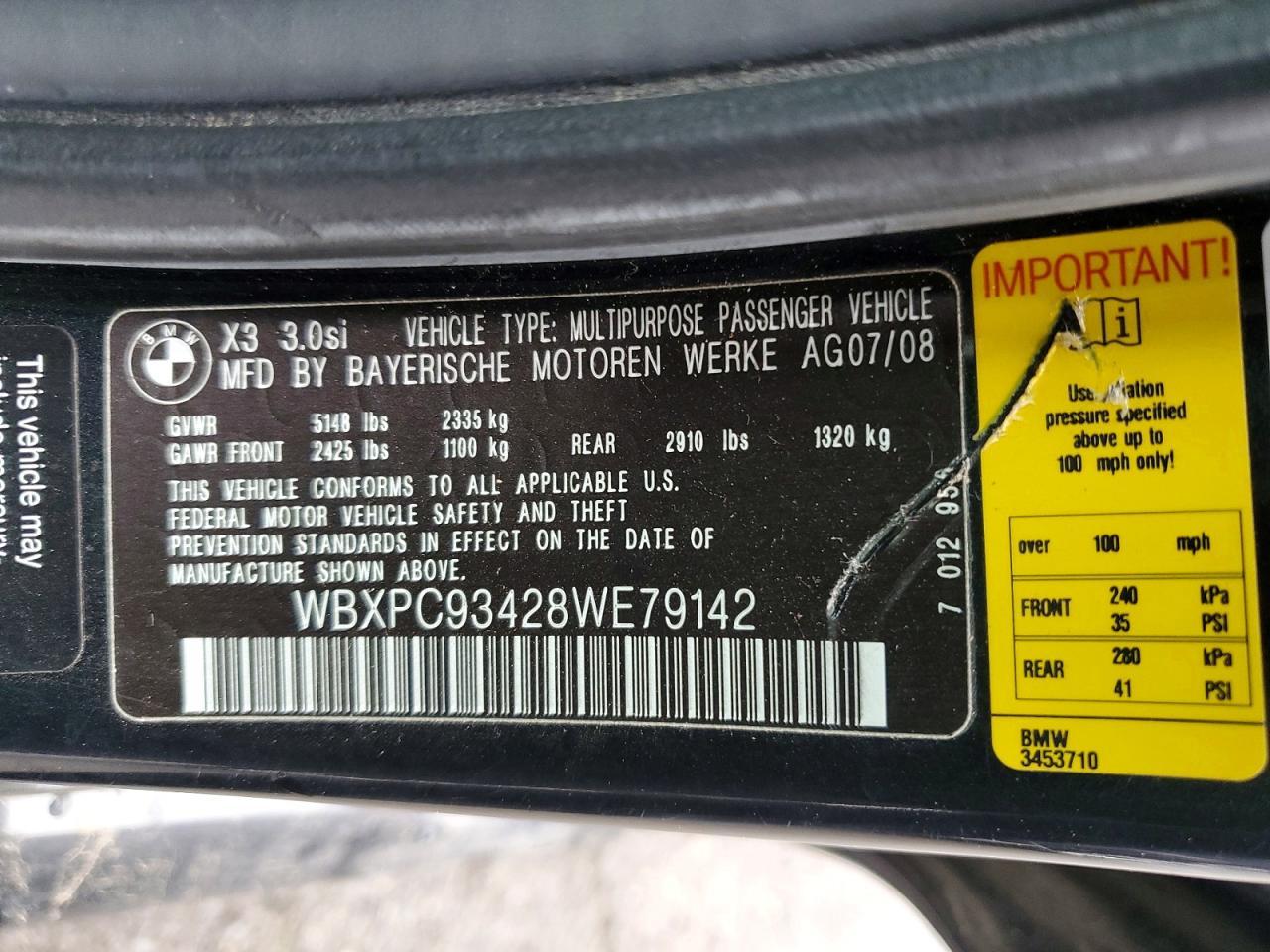 2008 BMW X3 3.0si