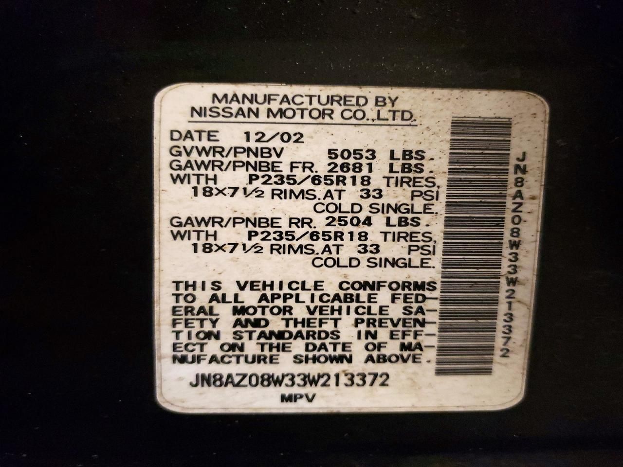 2003 Nissan Murano sl