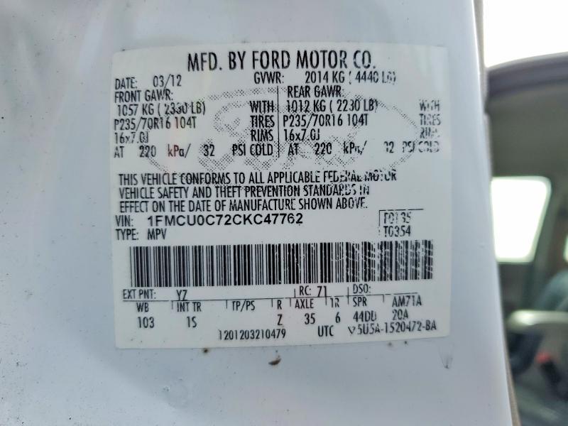 2012 Ford Escape xls