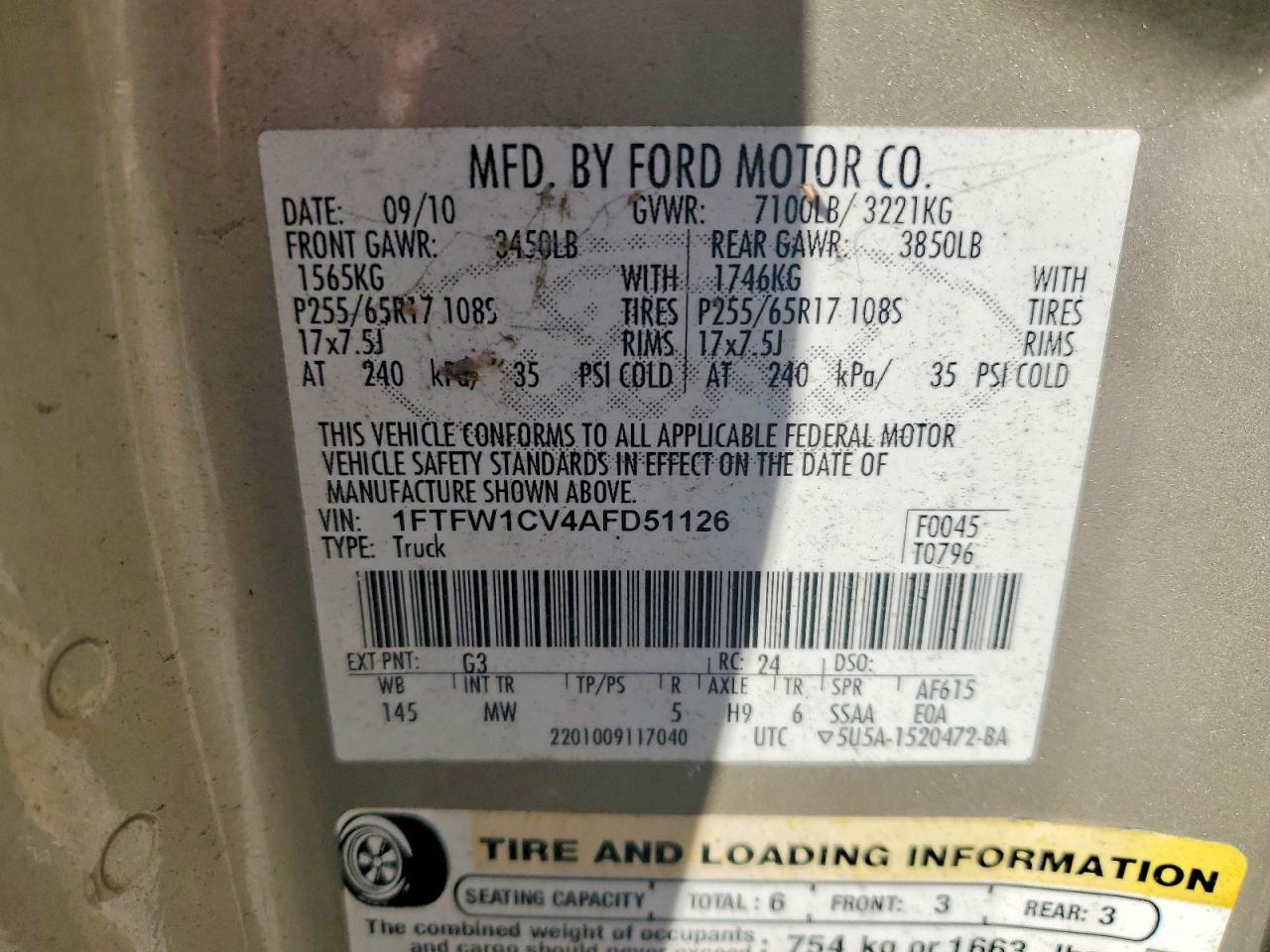 2010 Ford F150 Supercrew
