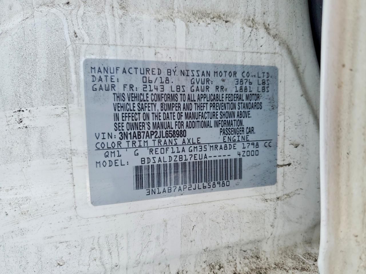 2018 Nissan Sentra s