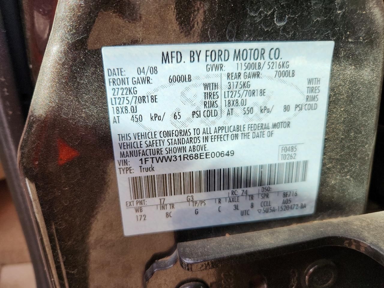 2008 Ford F350 SRW Super Duty