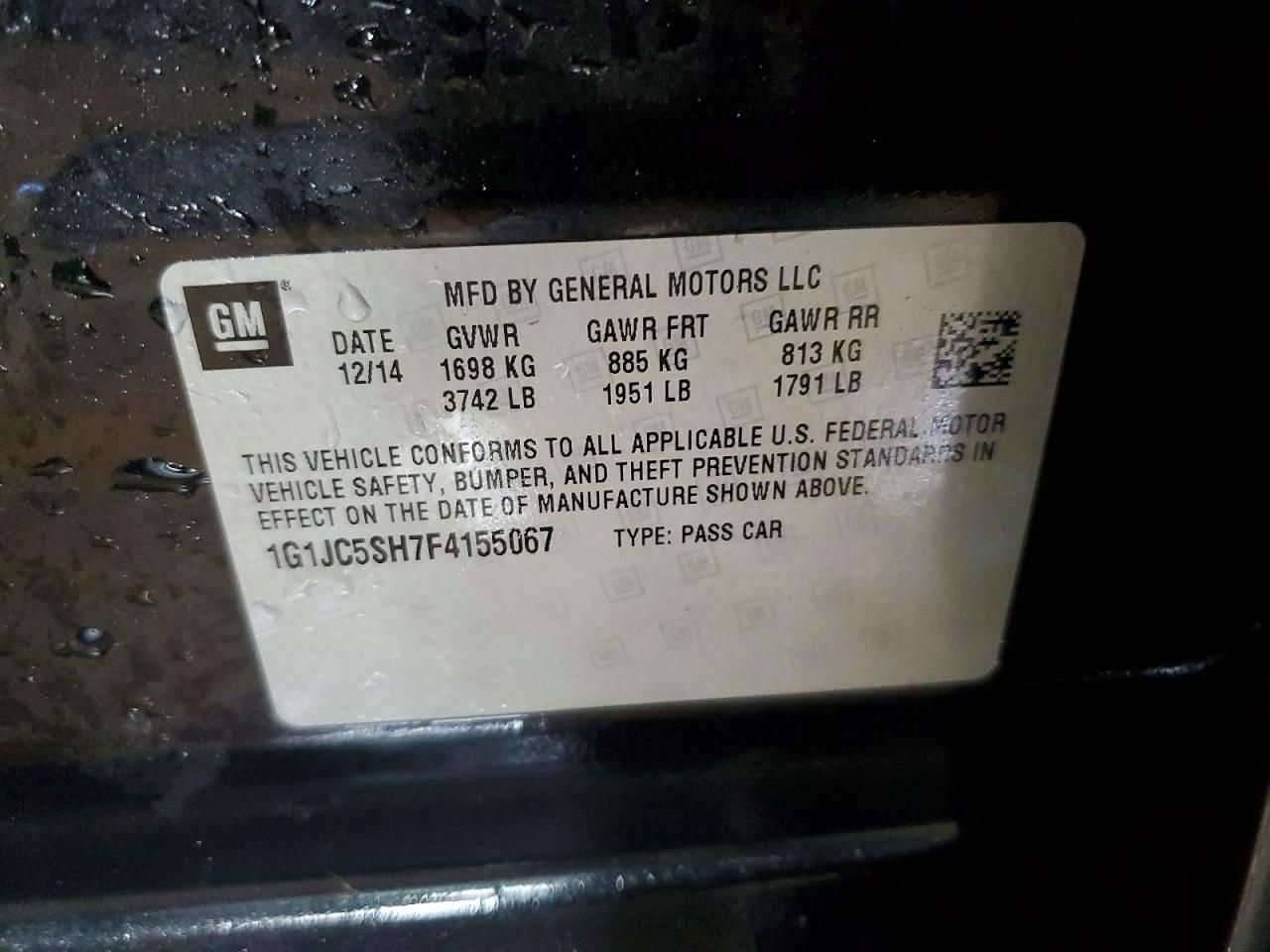 2015 Chevrolet Sonic lt