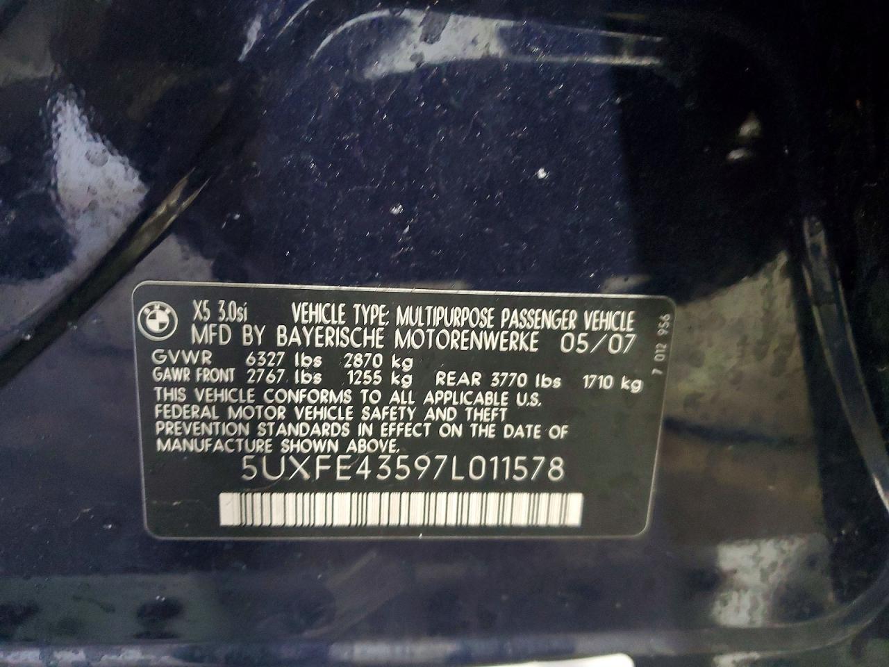 2007 BMW X5 3.0i