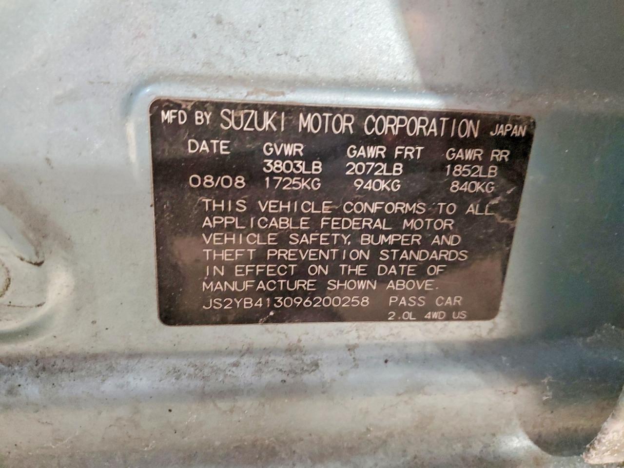 2009 Suzuki SX4 Technology