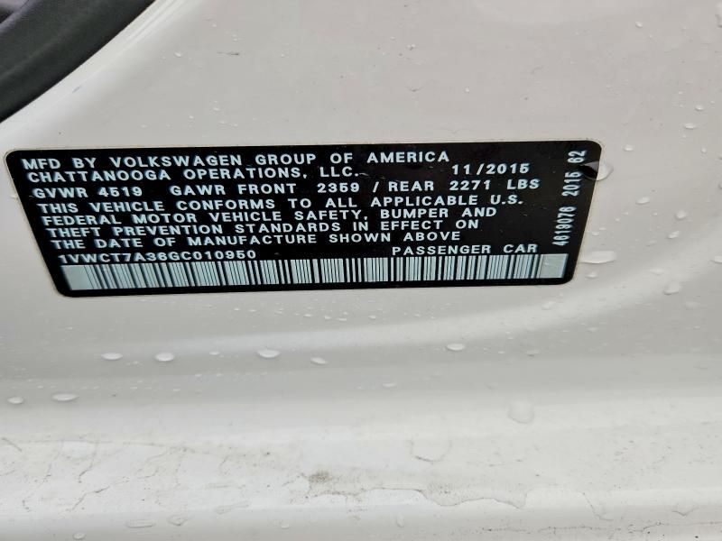 2016 Volkswagen Passat sel