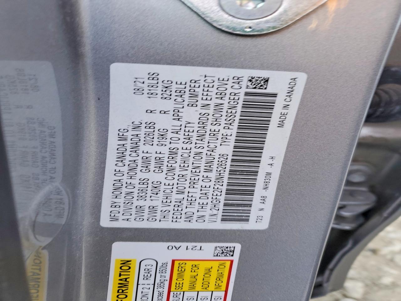 2022 Honda Civic lx