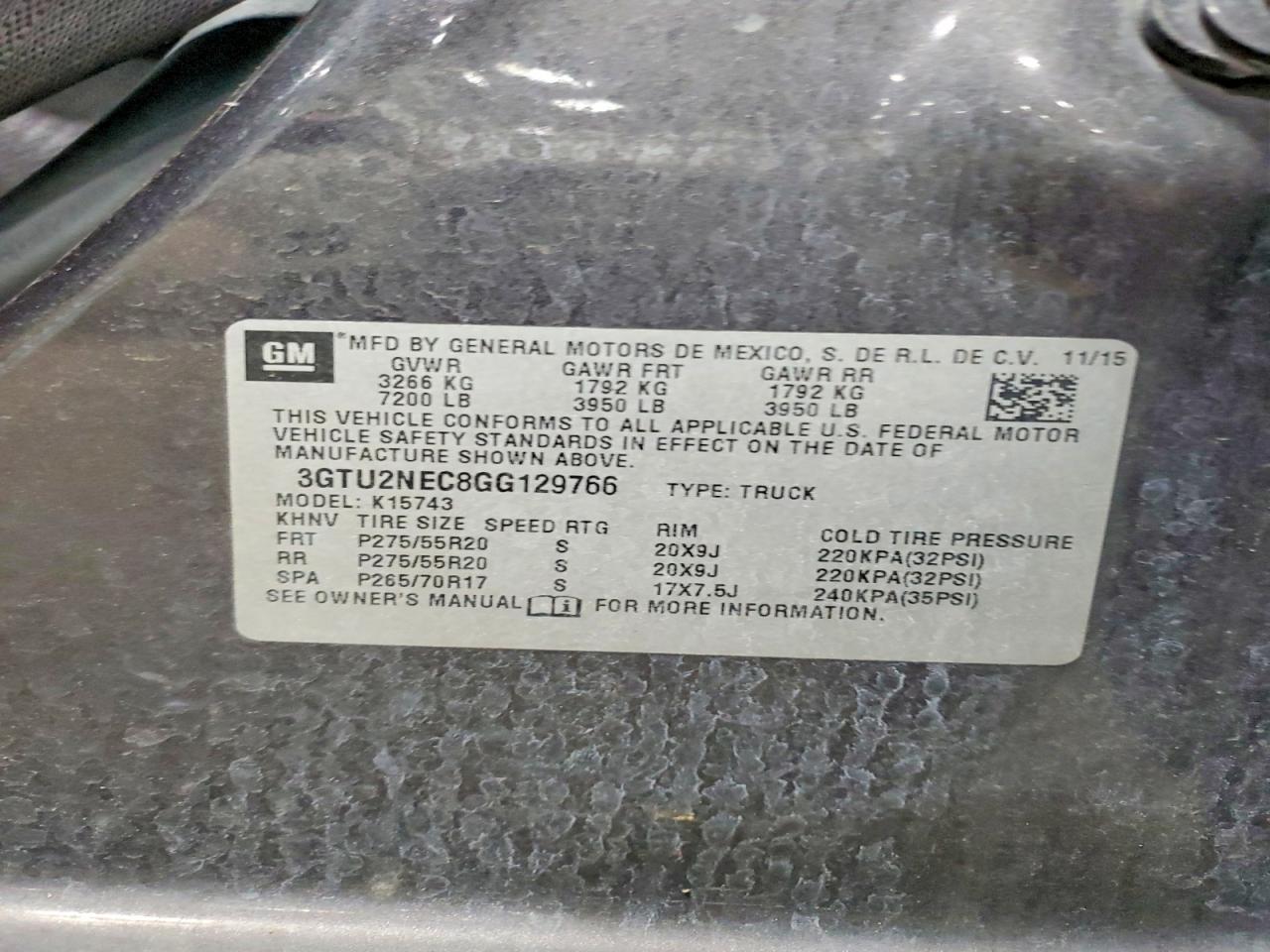 2016 GMC Sierra K1500 SLT