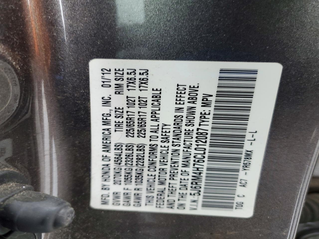 2012 Honda Cr-v exl