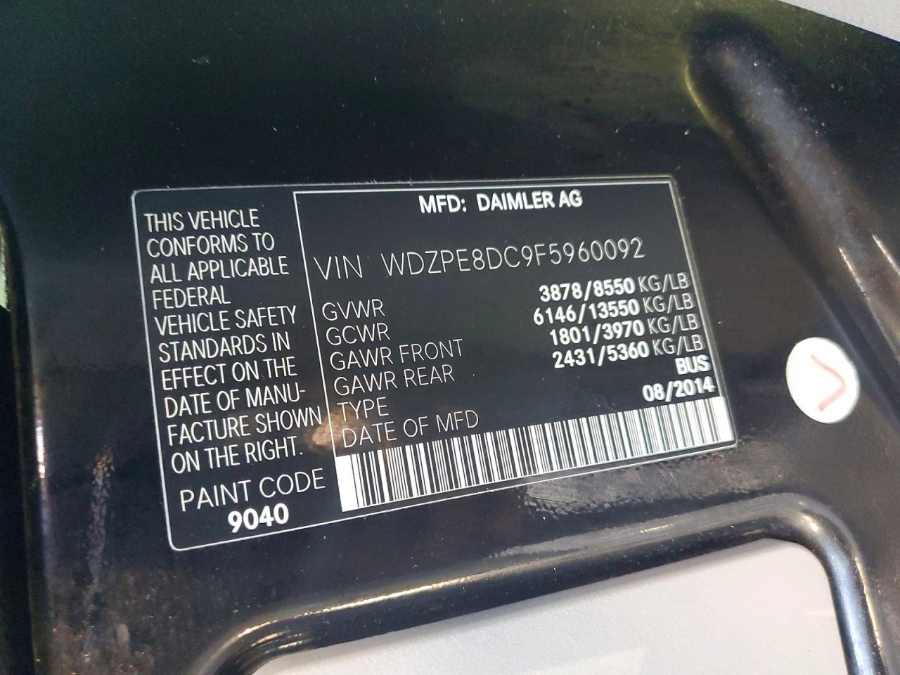 2015 Mercedes-Benz Sprinter 2500