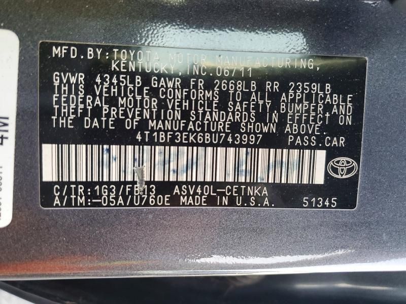 2011 Toyota Camry Base