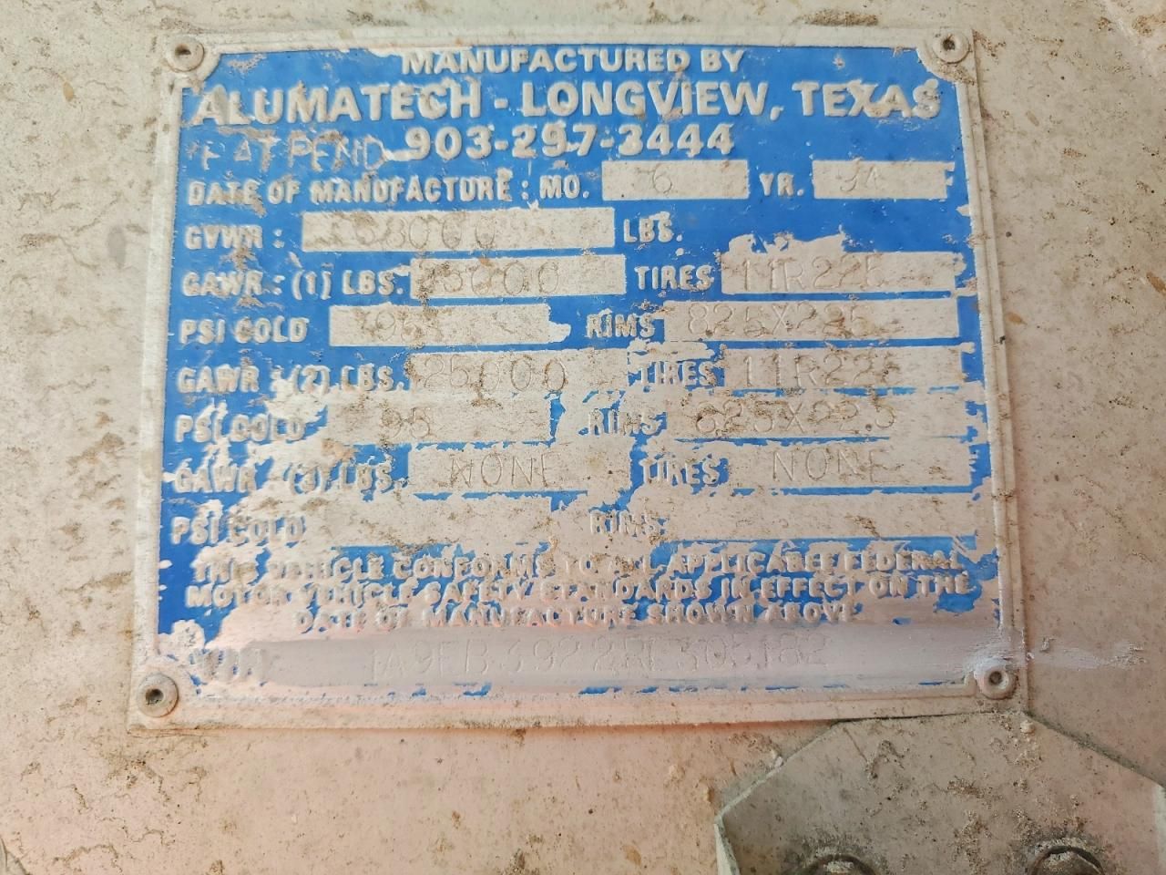 1994 Aluma END Dump Trailer