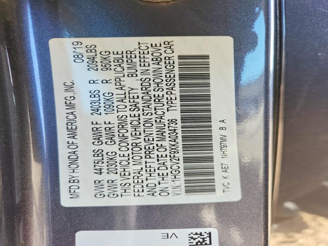 2019 Honda Accord Touring