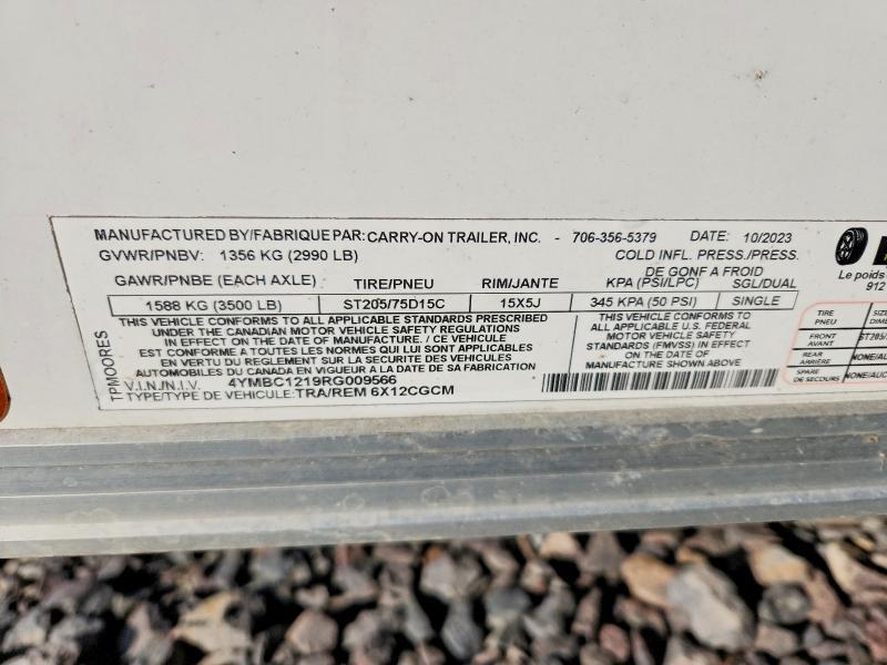 2024 Carry-On 6x12cgcm Enclosed Cargo Trailer