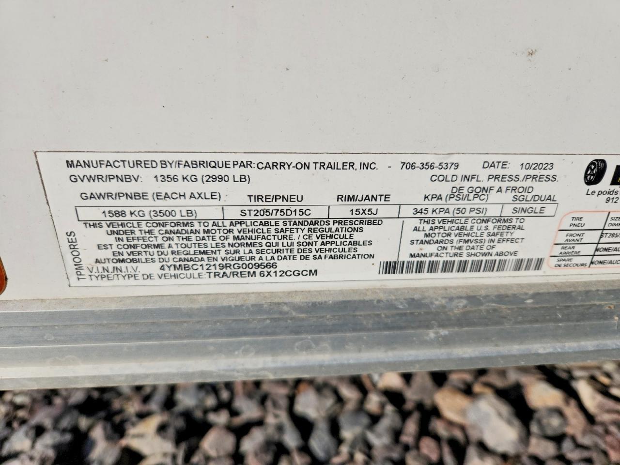 2024 Carry-On 6X12CGCM Enclosed Cargo Trailer