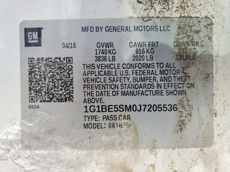 2018 Chevrolet Cruze lt