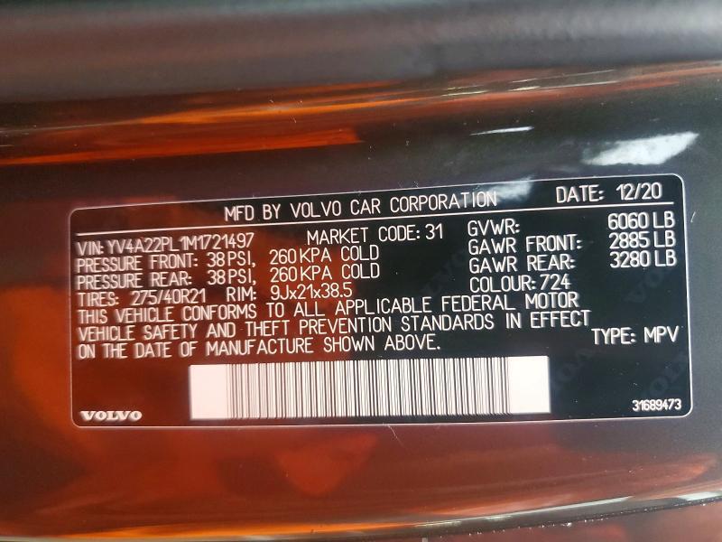 2021 Volvo Xc90 T6 Inscription