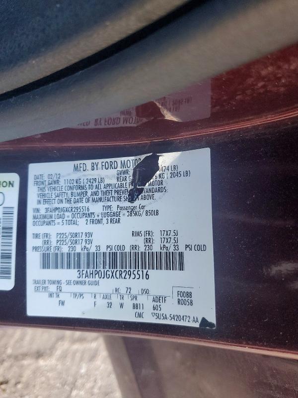 2012 Ford Fusion sel