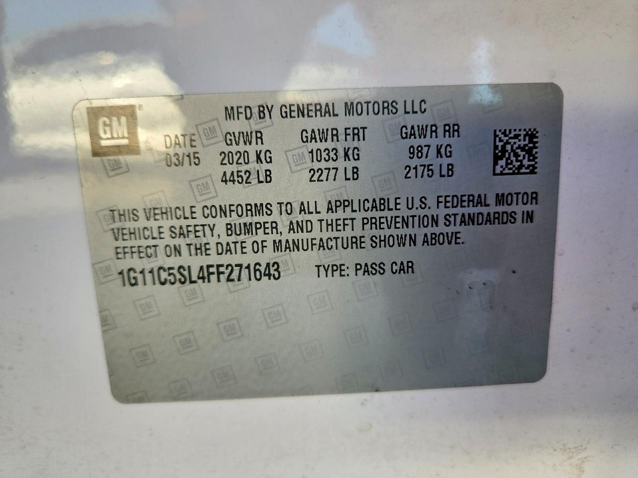 2015 Chevrolet Malibu 1LT