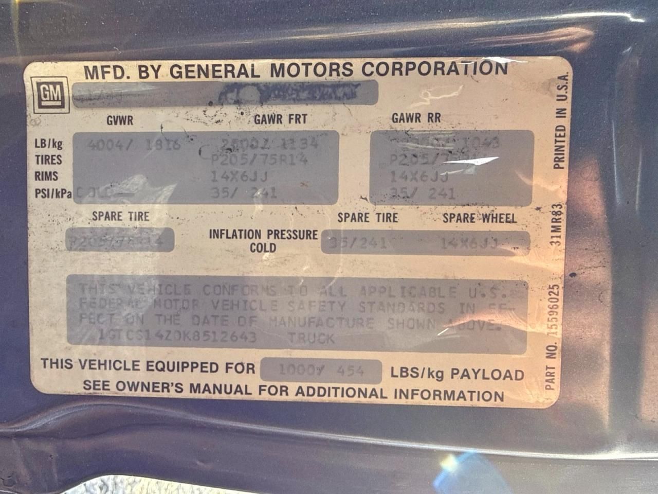 1989 GMC S Truck S15