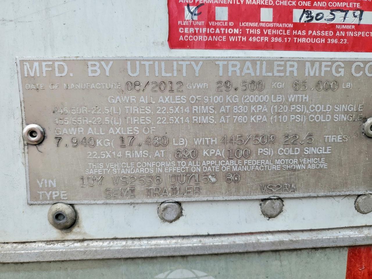 2013 Utility VS2RA Refrigerated Van Trailer