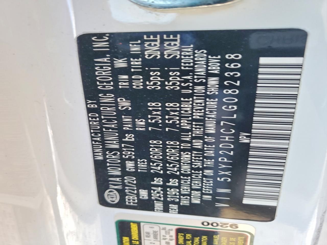 2020 KIA Telluride lx