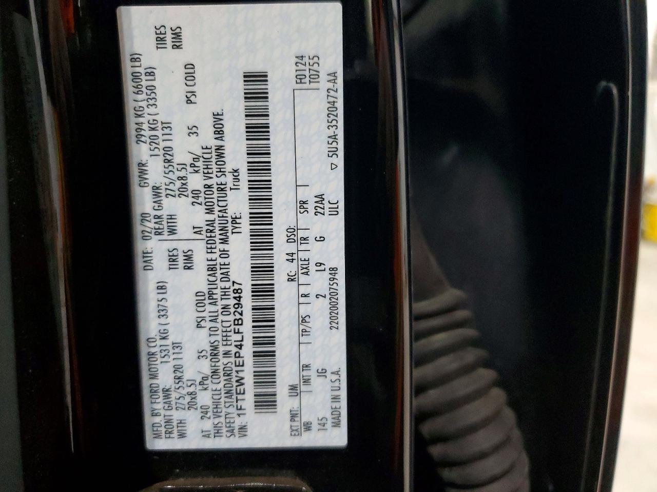 2020 Ford F150 Supercrew