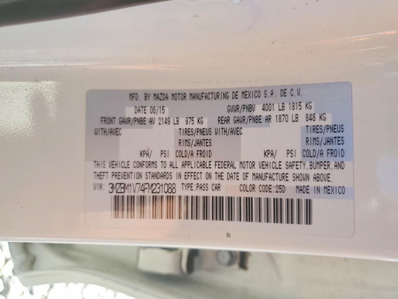 2015 Mazda 3 Touring