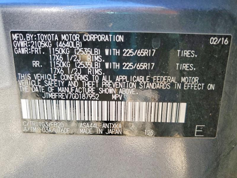 2016 Toyota Rav4 le