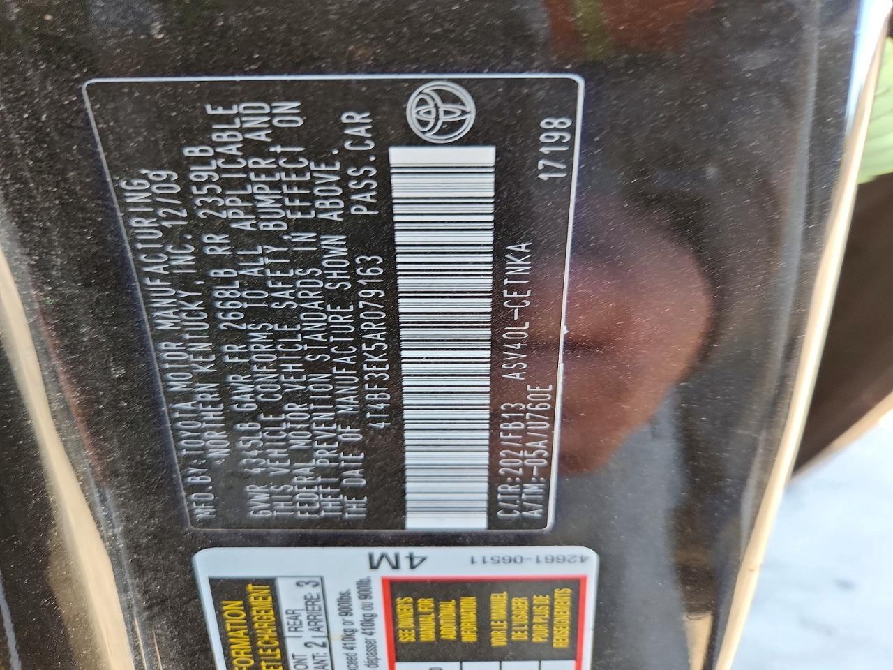 2010 Toyota Camry le