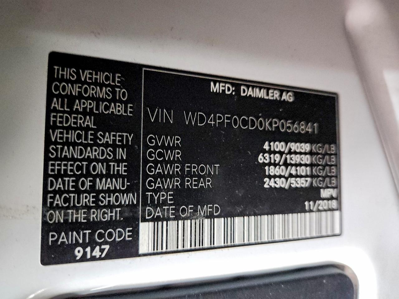 2019 Mercedes-Benz 2019 Benz Sprinter Crew 2500 1