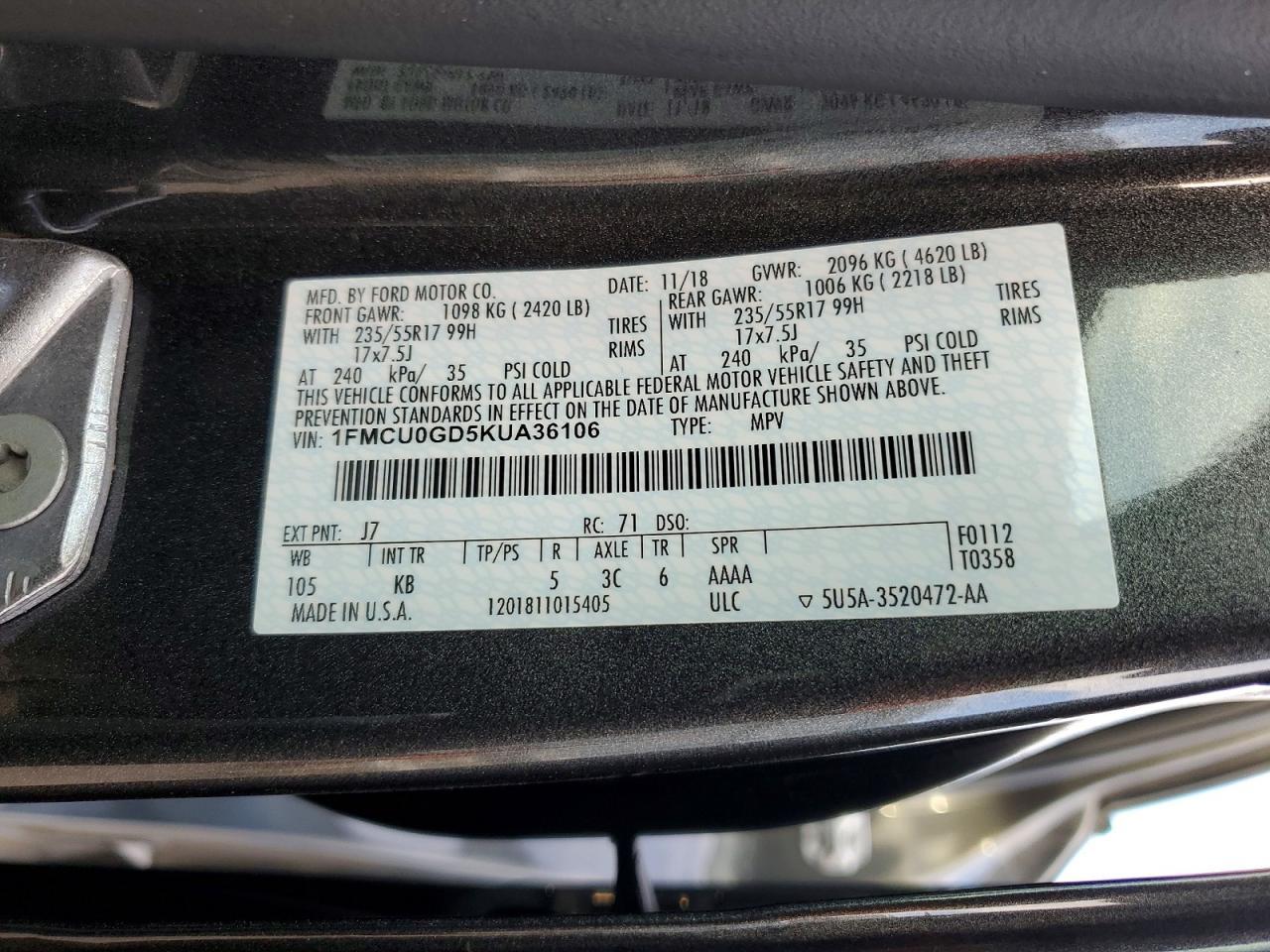 2019 Ford Escape se