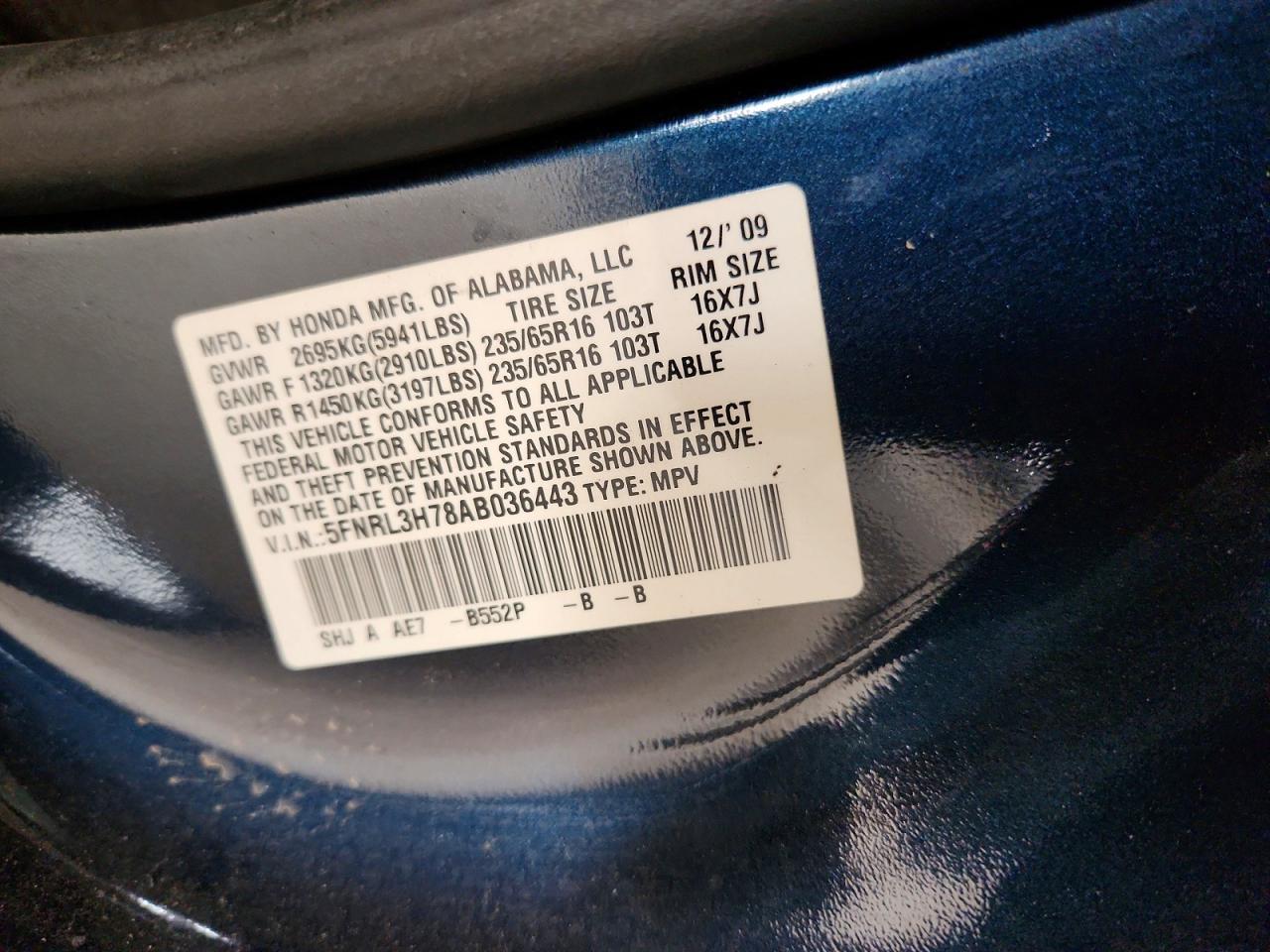 2010 Honda Odyssey exl