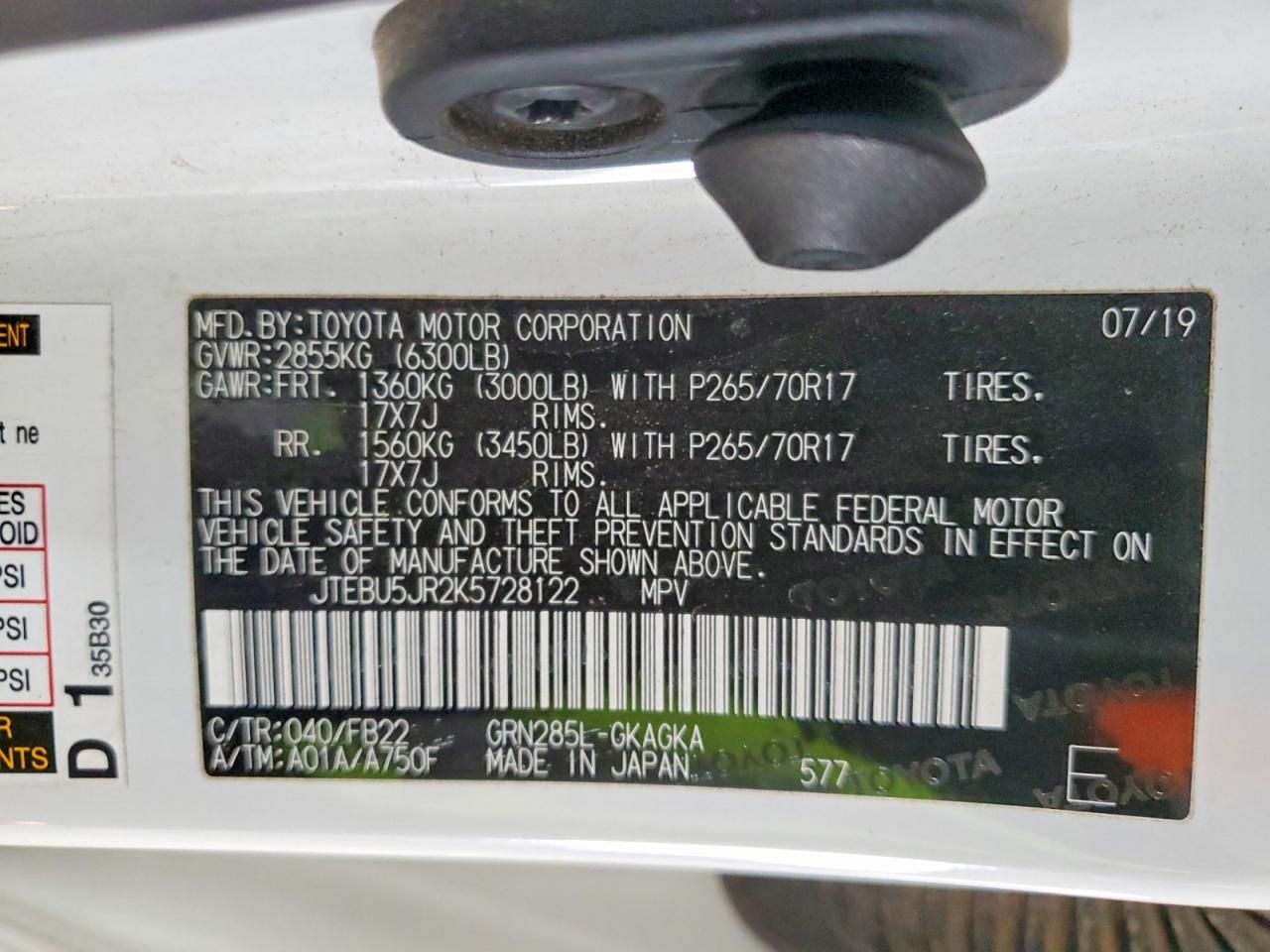 2019 Toyota 4runner Sr5/sr5 Premium