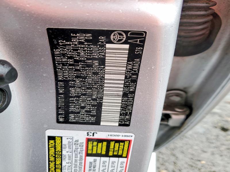 2012 Toyota Corolla Base