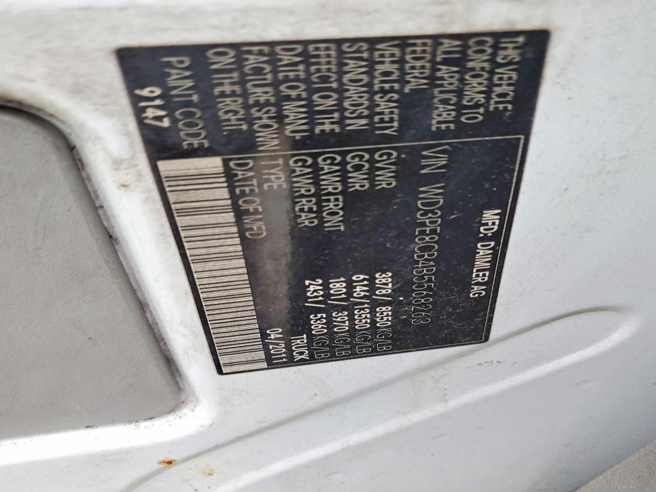 2011 Mercedes-Benz Sprinter 2500