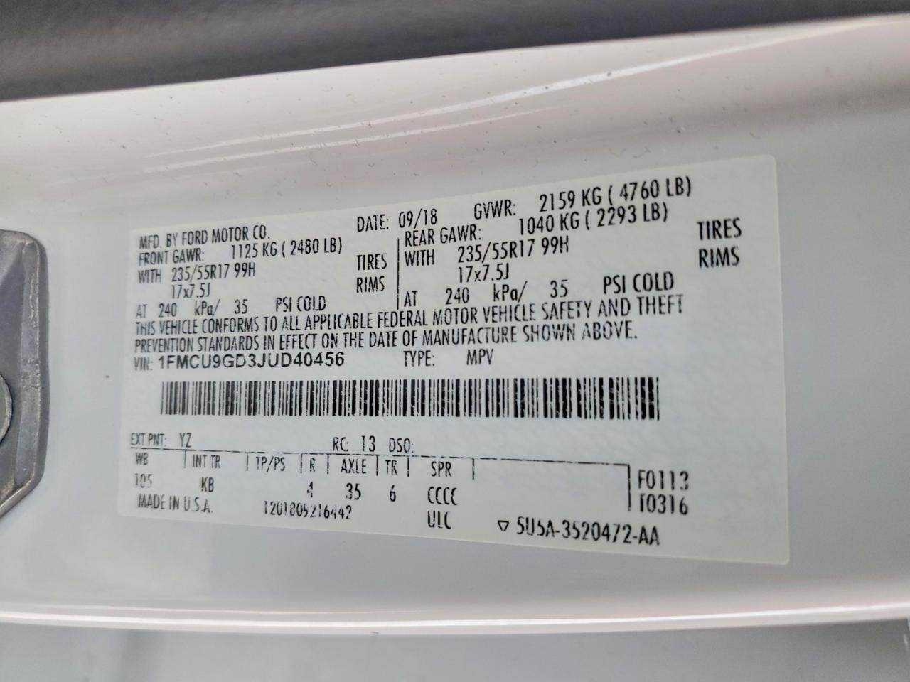 2018 Ford Escape se