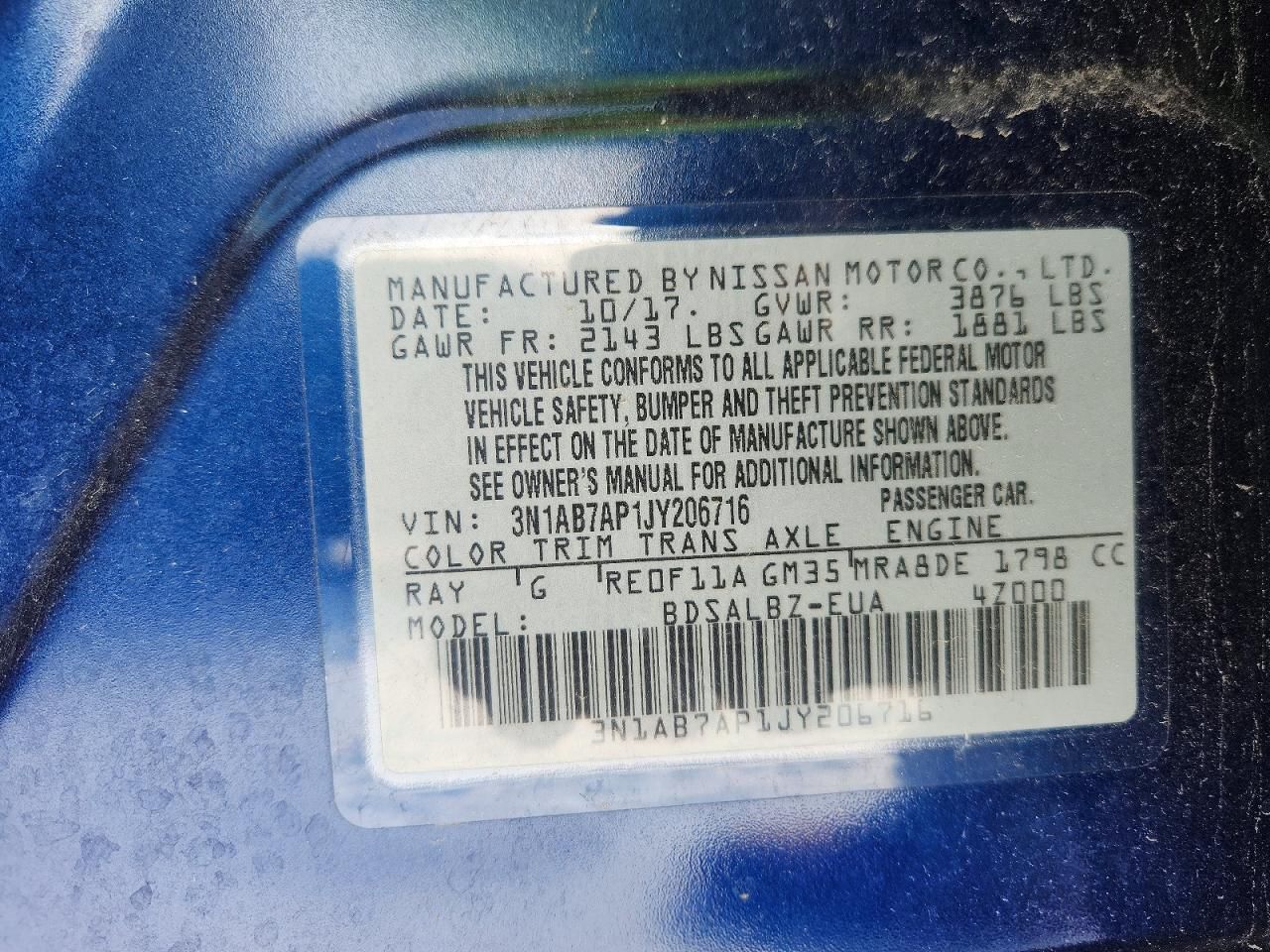 2018 Nissan Sentra s