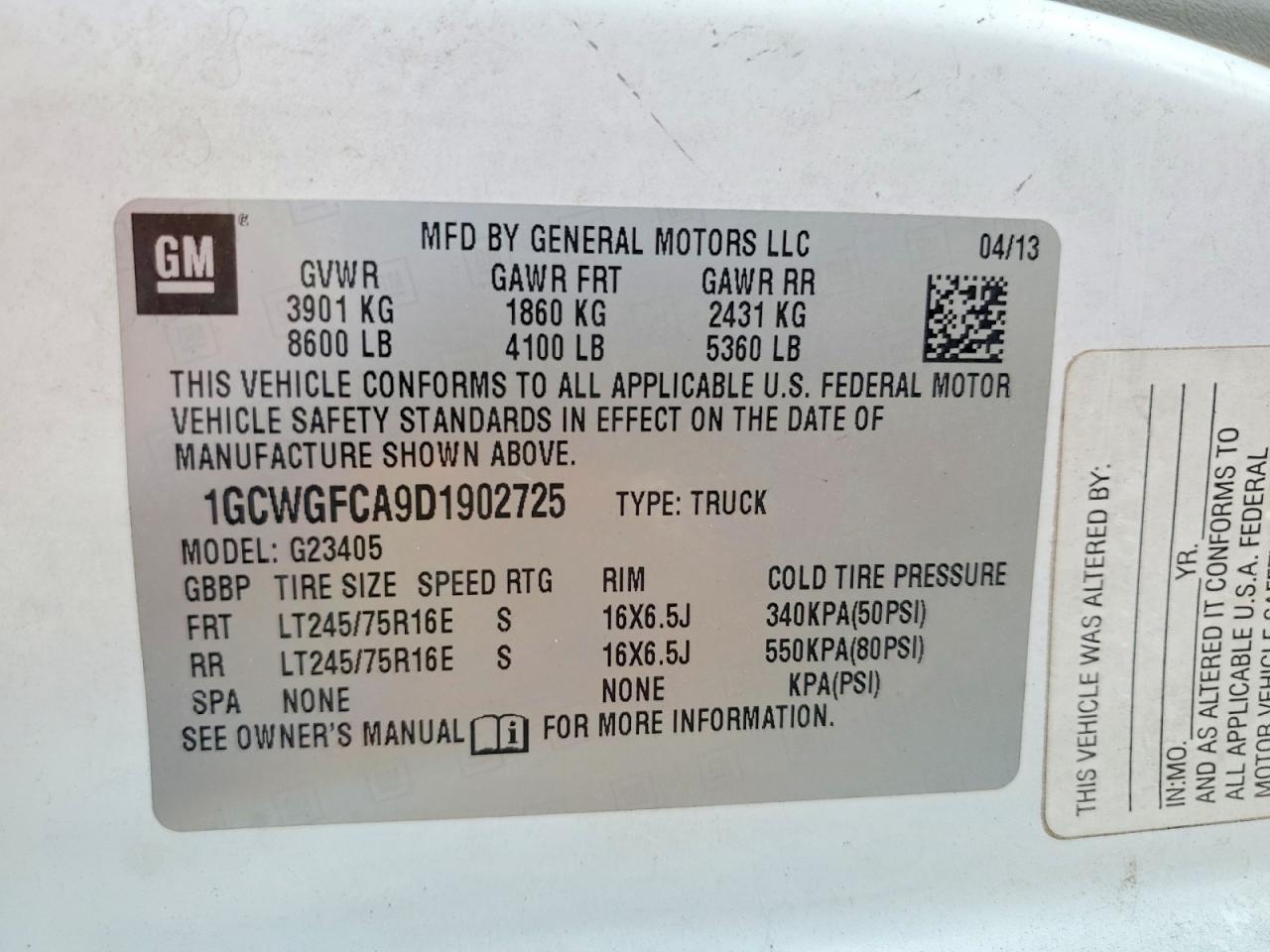 2013 Chev Rolet Express 2500 Utility / Service Van